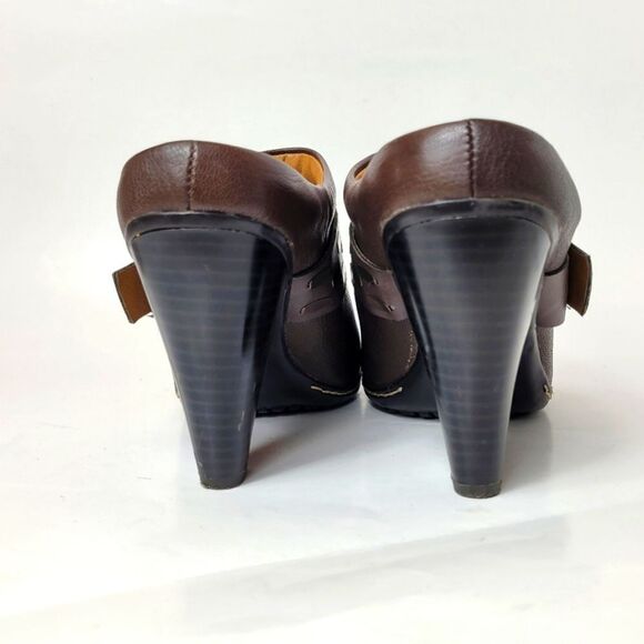 Eurosoft by Soft 90s Inspo Sacha Brown Leather Mule Heel Size 7.5 Slip On - Picture 4 of 9